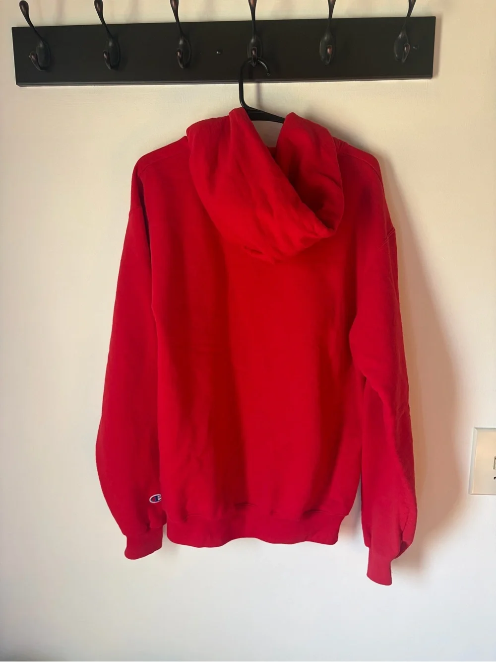 Men’s champion Boston university hooded sweatshirt size medium red